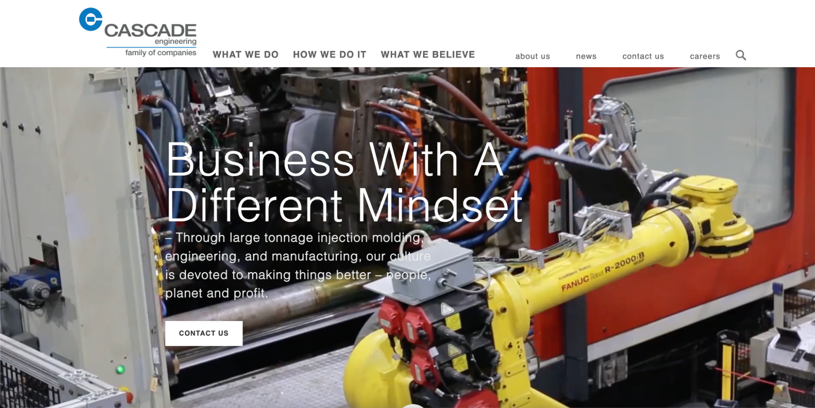 Top 15 Plastic Injection Molding Companies Serving the USA 16 Cascade Engineering’s website homepage screenshot.