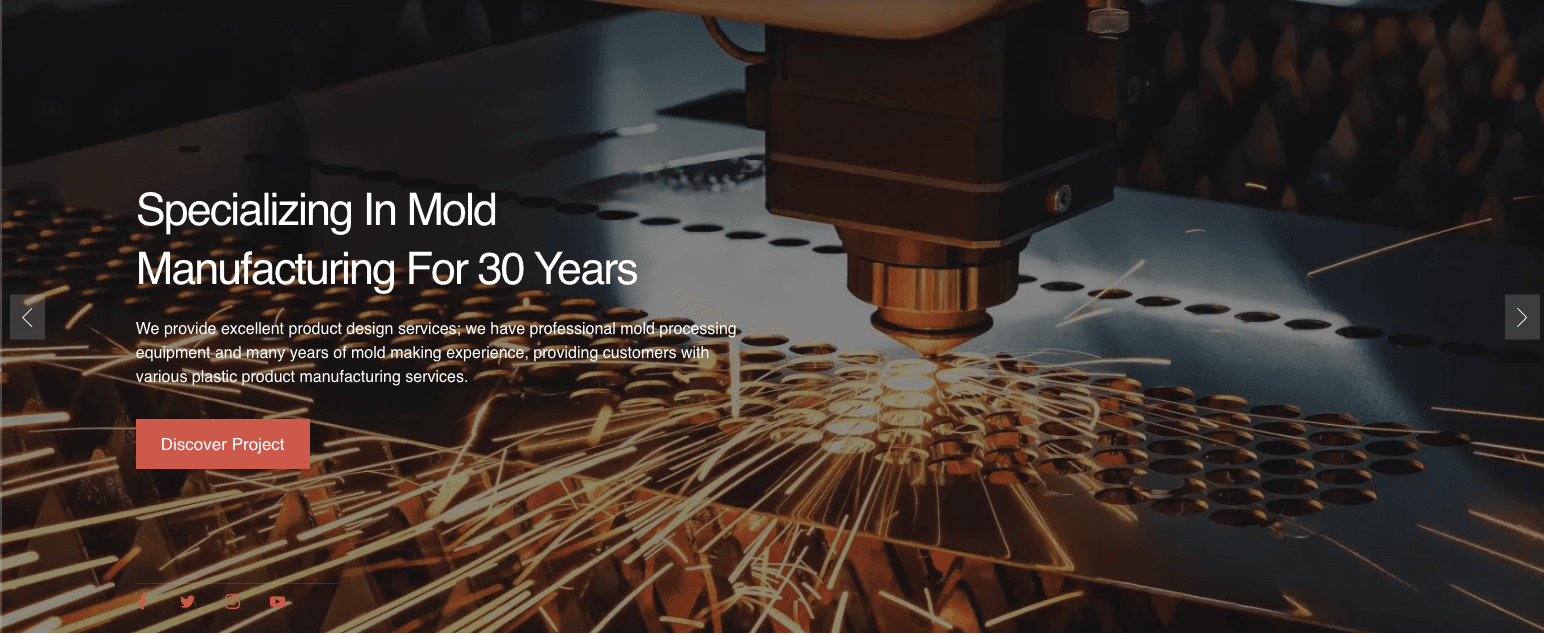 Top 15 Plastic Injection Molding Companies Serving the USA 2 A screenshot of DAYIN’s website homepage.