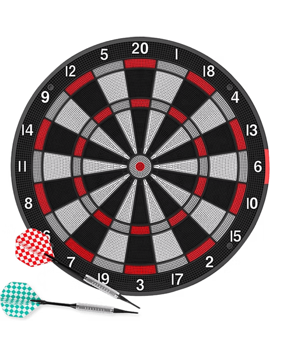 Darts and a dartboard by Smart Dartboard (SDB) for home use.