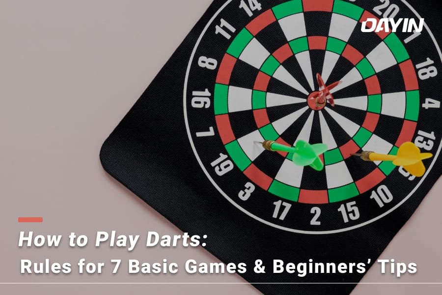 A newbie's guide on how to play darts! Get tips on the setup, grip, and throw. We’ll also explain the rules for 7 classic games, plus simple practice routines.