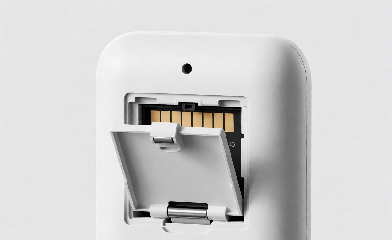 Battery compartment as a power option Battery compartment cover on the back of an electronic device